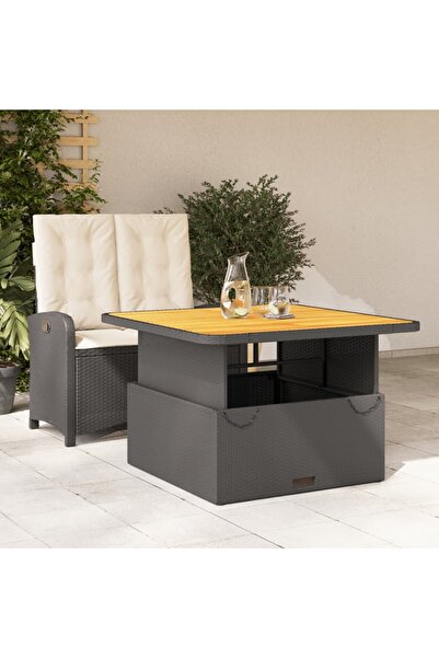 vidaxl Set mobilier de gradina cu perne, 2 piese, negru, poliratan