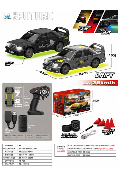 PeriYedi Whoosh Classic Legends 1:43 RC Drift arabalar, efsaneler için üretil...