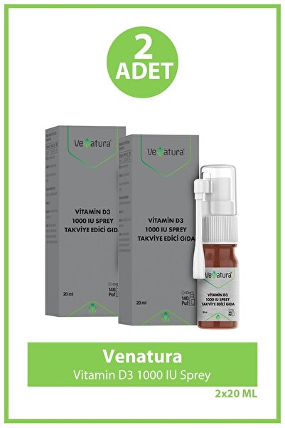 VeNatura Vitamin D3 1000 IU Sprey 20 ml 2 Adet
