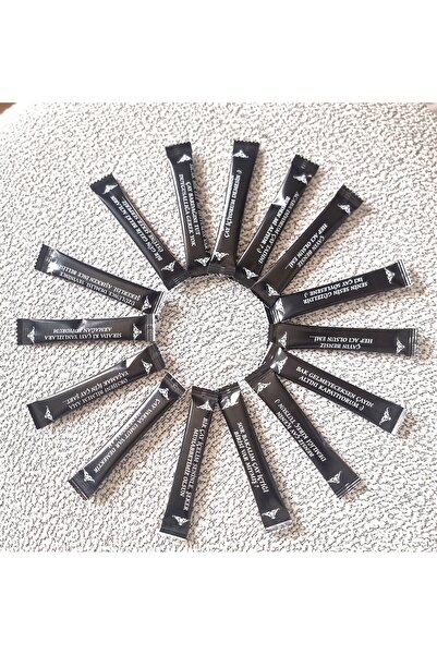 Self stick toz şeker Esprili Sözler Serisi Siyah Kuşe Ambalaj Net 3 Kg. (3gr.e. X 1000 Adet.e)
