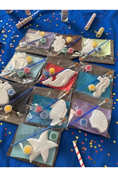 magnocandles Deniz Temalı Taş Boyama Seti Karışık 10 Adet XXL boy/ Doğumgünü,...