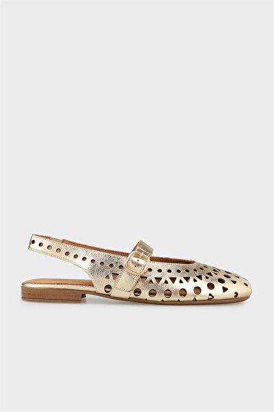 Elle Shoes Gold Deri Kadın Günlük Ayakkabı