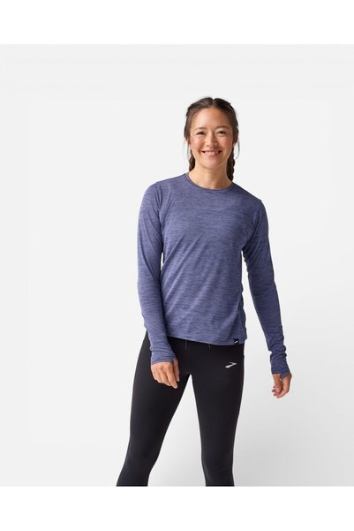 Brooks Luxe Long Sleeve Kadın Gri Uzun Kollu Tshirt 221683476