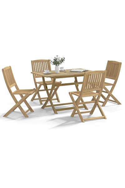 vidaxl Set mobilier de gradina, 5 piese, lemn masiv de acacia