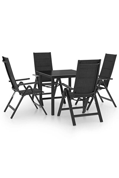 vidaxl Garden furniture set, 5 pieces, anthracite, aluminum