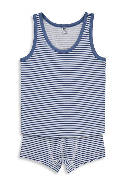 Civil Boys Striped 2-10 Years Old Boys' Underwear Set - Blue