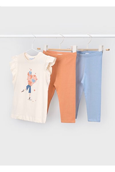 MAYORAL Li̇mi̇ Girl's Summer 3-Piece Soft Texture Combed Cotton Tights Set