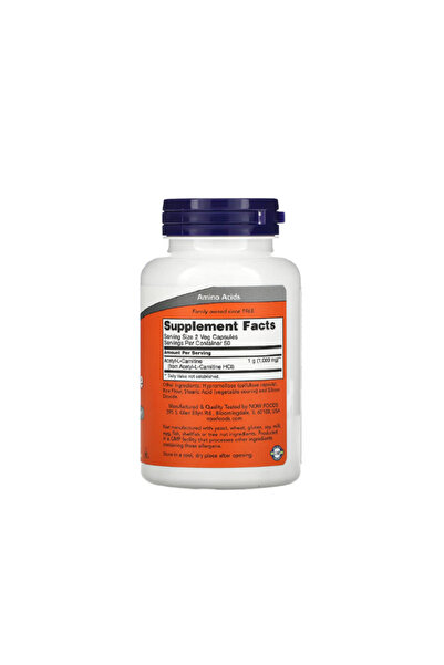 Now Foods Acetyl-L-Carnitine 500mg 100 capsule -