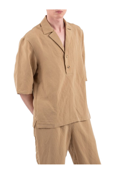 Vittorio Ανδρικό Κοντομάνικο Overshirt Μπεζ 300-26-ARANDE