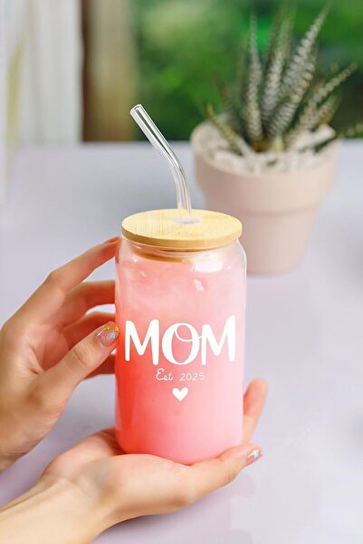 Generic كوب زجاجي مع أغطية وشفاطات بتصميم UV، هدية للنساء والفتيات، أكواب قهو...