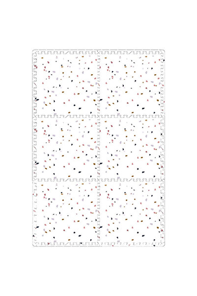 Bumble & Bird BabySafe Foam Play Mat - Ivory White Terrazzo | 6-Piece Interlo...