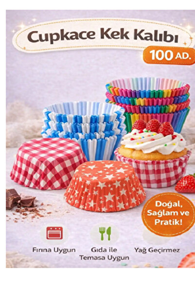 NAR ZÜCCACİYE 100 lü Muffin Kek Kalıbı Naturel Kağıt Cupcake Browni Kek Tarto...