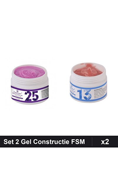 Makeup Set 2 Gel Constructie UV LED FSM 15g, Nuante 25 și 13, Builder Gel Unghii