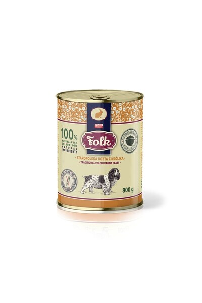 Folk Old Polish Rabbit Feast Hrană umedă pentru câini 800g
