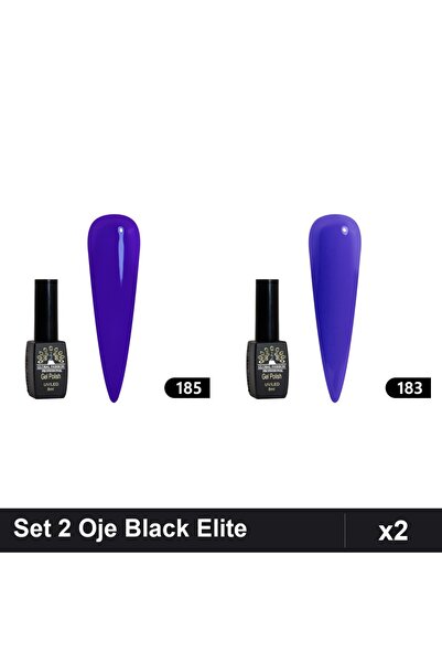 Makeup Set 2 Oje Semipermanente Black Elite 8ml, Nuante 185 183, Global Fashion