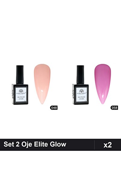 Makeup Set 2 Oje Semipermanente Global Fashion Elite Glow 15ml, Nuante 048 05...