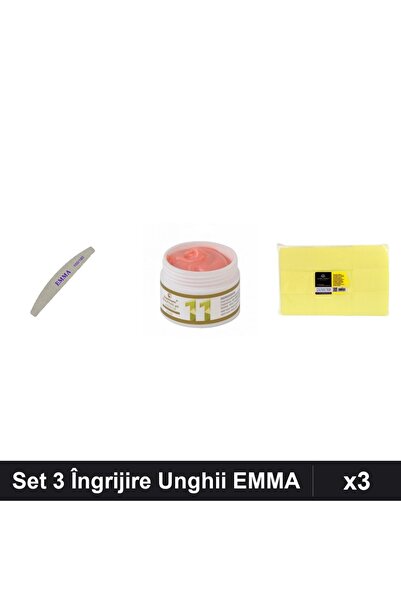 Makeup Set 3 Îngrijire Unghii EMMA, Pilă 100/180, Gel Construcție UV 15g, 900...