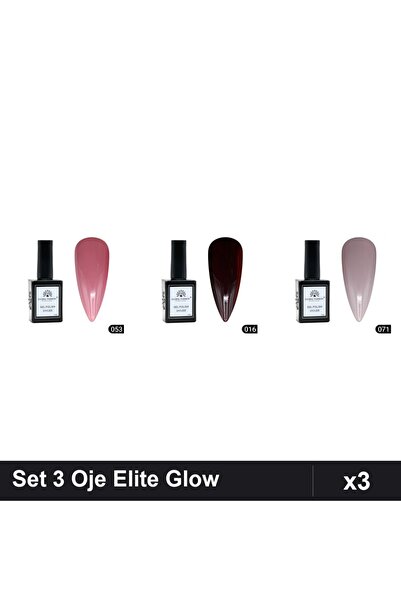 Makeup Set of 3 Global Fashion Elite Glow Semi-Permanent Nail Polish 15ml, Sh...