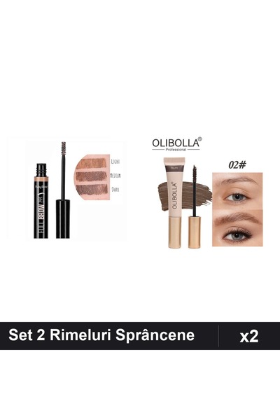 Makeup Set 2 Rimeluri Sprâncene Ruby Rose & Olibolla, Nuante Light & Taupe, M...