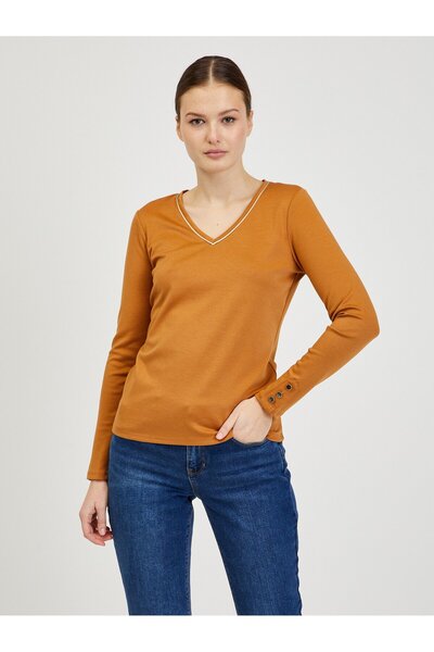 ORSAY Brown women's long-sleeve T-shirt