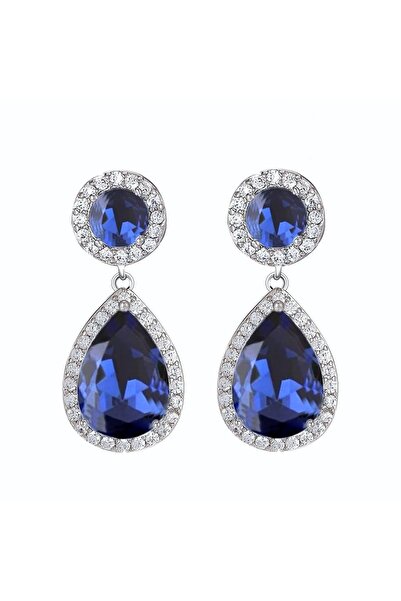 Raizel Long earrings with Stone-Embellished , Angelina Blue