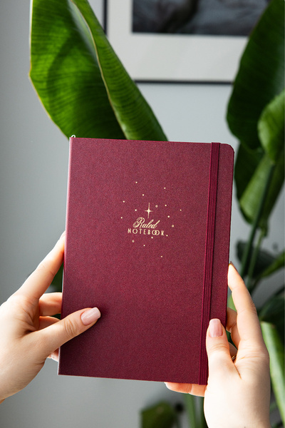 PAPERORA A5 Hard Cover Lined Notepad with Charm Attachment and Elastic Band -...