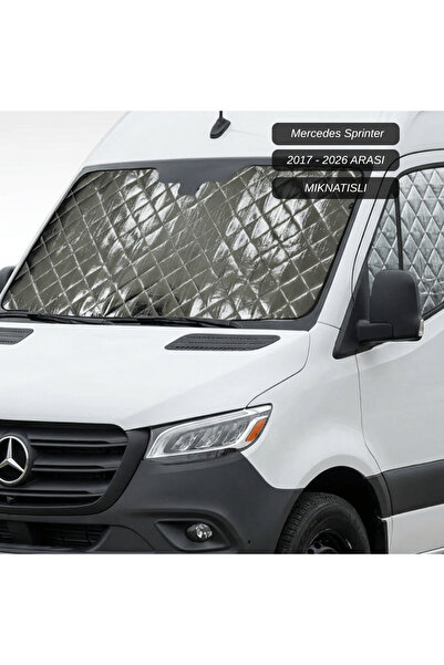 Camperial Motokaravan Ön ve Yan Camlar için Isı Yalıtım Güneşlik Mercedes Spr...
