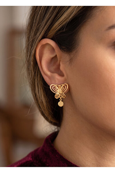 VS Kadın Füsun Modeli Kelebek Figürlü Sallantılı Küpe - Modern Klasik Seri