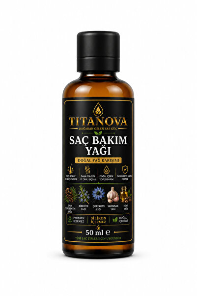 TİTANOVA Biberiye Yağlı Saç Bakım Yağı 50 ML Unisex – Güçlü Saçların Yeni Rutini