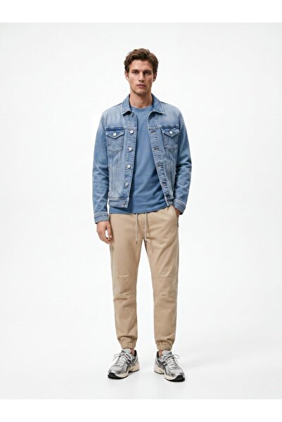 Ltb Rubber Leg Jogger Beige Trousers