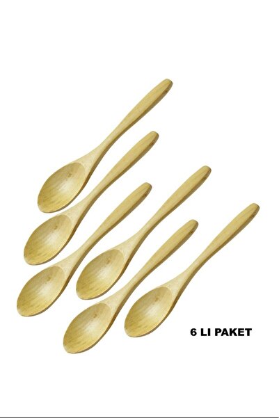 Generic Brand طقم ملاعق طعام طبيعية للحيوانات الأليفة من أجاير، 6 قطع، BLS-01-6B