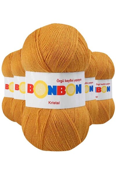Royaleks Group 5 Pieces Crystal Hand Knitted Fiber Rope Mustard 98415