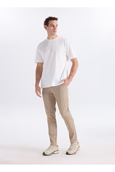 Lee Cooper Ekru Erkek Loose Fit Logo Baskılı T-Shirt 262 LCM 242015 AYLOS EKRU