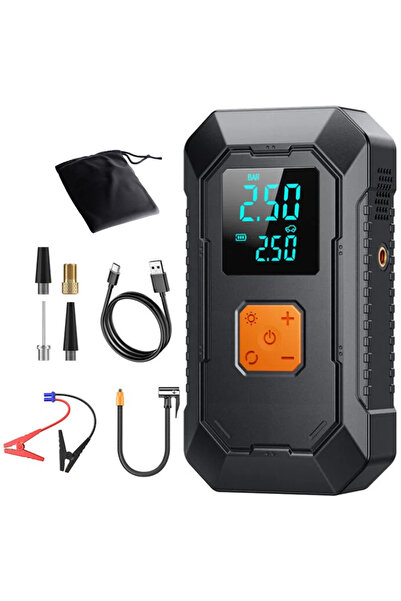 inabyte 3 in 1 Car Jump Starter-Automobile Air Pump Compressor (LCD/Flashligh...