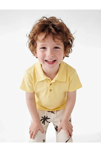 Koton Cotton Button Short Sleeve Polo Neck T-Shirt
