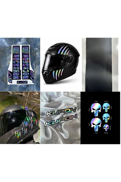 Etiket Dünyası hahaha, kupon, rockshox, karbon, pençe, kurukafa 6 lı set