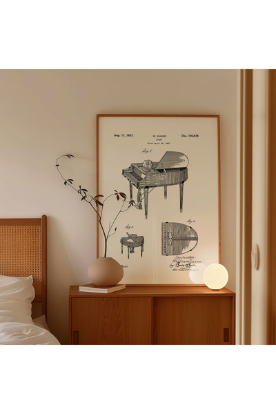 Pegziz Piano Patent Crtež Tablica Muzika Etude Zidni Dekor Slika