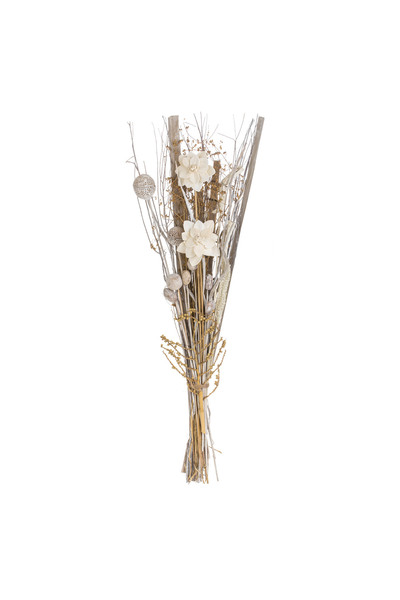 Zumzeria Buchet decorativ cu flori uscate Bej Alb 90cm