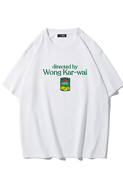 BRZ COLLECTION Tricou Unisex Supradimensionat Regizat de Wong Kar-wai (ALB)