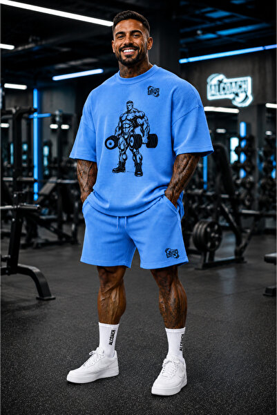 Alcoach Men's 2-Piece Bodybuilding Outfit - Polyester Sportswear, Breathable ...