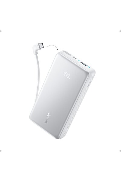 Anker Zolo 20,000 mAh External Battery, 22.5W, USB-C and USB-A, White, 14.07x...