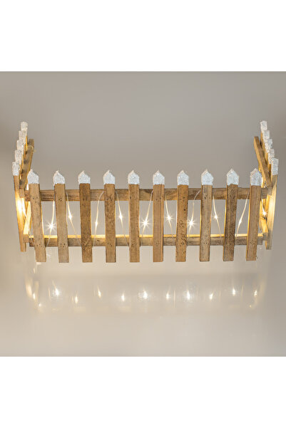 Zumzeria Decorative Wooden Snowy Fence with 20 LED Lights 90x20cm