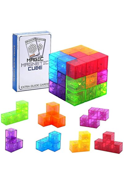 sallma Set educativ de blocuri magnetice mari, 48 piese colorate pentru creat...