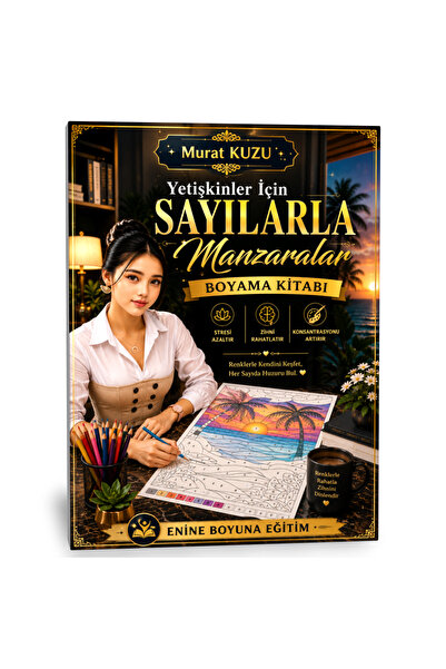 Enine Boyuna Eğitim Yetişkinler İçin Sayılarla Manzaralar Boyama Kitabı