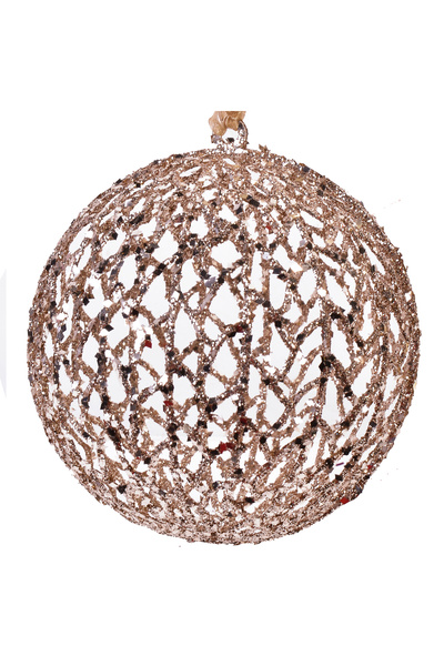 Zumzeria Ornament de brad Glob bej cu sclipici Ø15cm