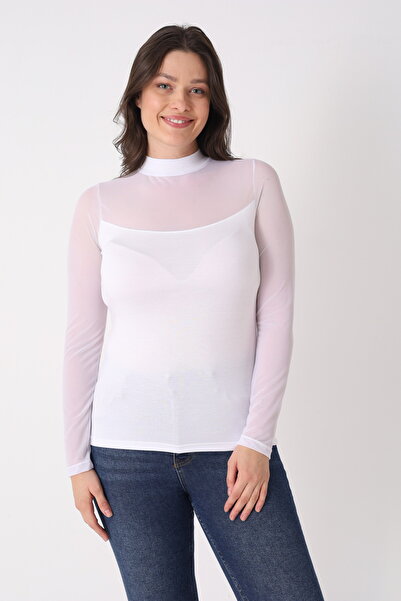 Cotpark Women's Viscose Lycra Stylish Basic White Blouse 3083