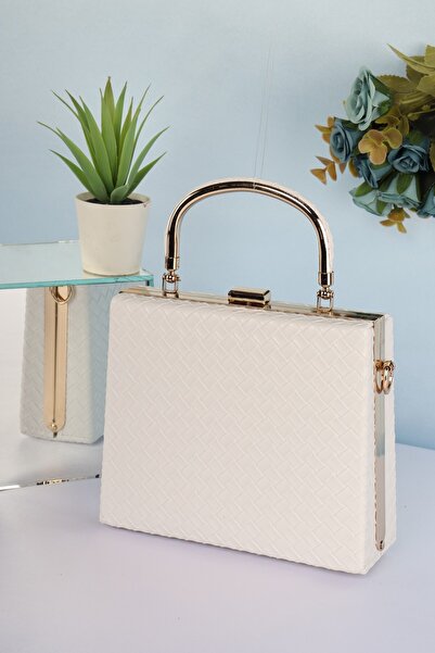 weem bag إيليسارا EB0162 |   حقيبة سهرة أنيقة بمقبض معدني محبوك
