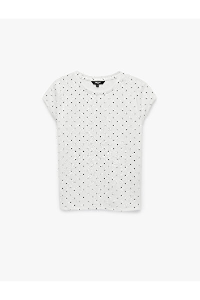 Koton Comfortable Fit Short Sleeve Crew Neck Polka Dot Sports T-Shirt