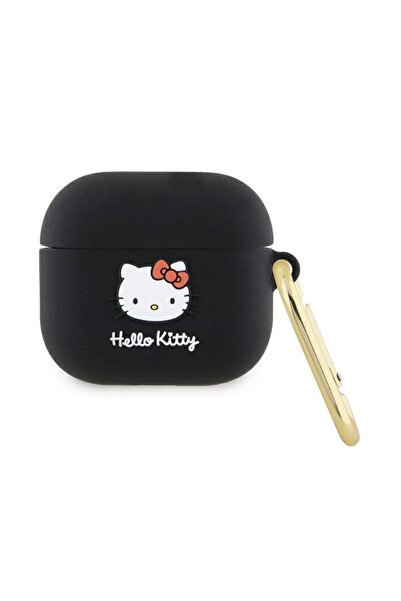 Hello Kitty HKA33DKHSK Husă AIRPODS 3 NEGRU/NEGRU SILICON CAP DE PISICUȚĂ 3D