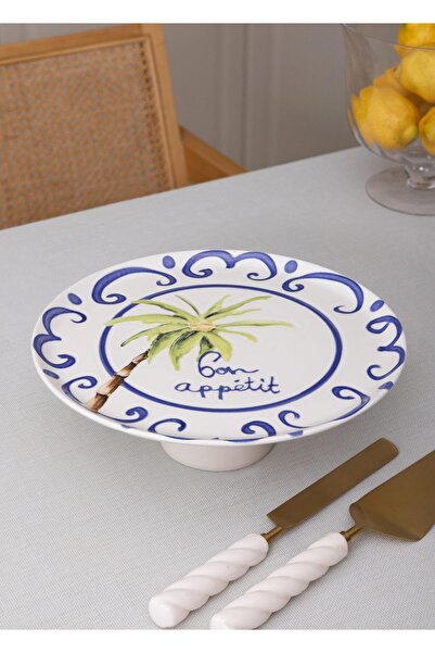 The Mia Palma Footed Serving Plate 10X30 cm